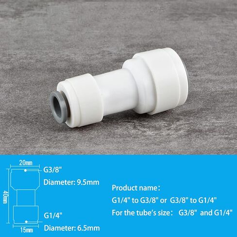 1 PCS Water Tube Fittings, Push To Connect Tube Fitting, 1/4"- 5/16" Quick Push to Connect, Quick Fittings for Reverse Osmosis System in Kuwait