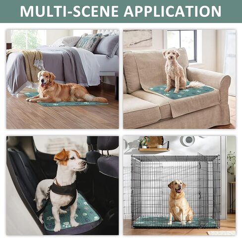 وسادات تبول للكلاب قابلة للغسل وقابلة لإعادة الاستخدام، وسادات تدريب مضادة للانزلاق للكلاب الصغيرة (أخضر داكن، 45.7 سم × 60.96 سم) in Kuwait