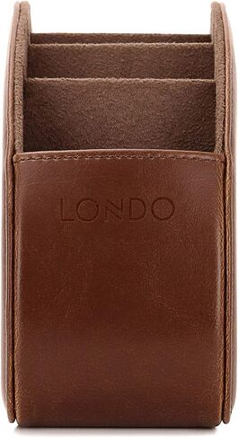 Londo Remote Control Holder with 5 Pockets - Store DVD, Blu-Ray, TV, Roku or Apple TV Remotes - PU Leather with Suede Lining - Slim, Compact Living or Bedroom Storage in Saudi Arabia