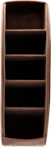 Londo Remote Control Holder with 5 Pockets - Store DVD, Blu-Ray, TV, Roku or Apple TV Remotes - PU Leather with Suede Lining - Slim, Compact Living or Bedroom Storage in Saudi Arabia