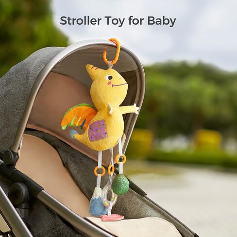 TUMAMA Dinosaur Plush Toy with Wind Chime, Car Seat Stroller Stroller Crib Hanging Toys, Baby Toys for 0 3 6 9 12 Months in Kuwait
