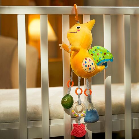 TUMAMA Dinosaur Plush Toy with Wind Chime, Car Seat Stroller Stroller Crib Hanging Toys, Baby Toys for 0 3 6 9 12 Months in Kuwait