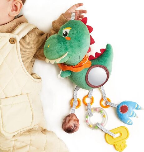 TUMAMA Dinosaur Plush Toy with Wind Chime, Car Seat Stroller Stroller Crib Hanging Toys, Baby Toys for 0 3 6 9 12 Months in Kuwait