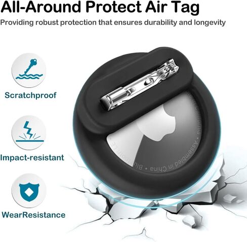 Air Tag Holder for Kids (3 Pack), Airtag Tracker for Kids, AirTag Kids Hidden Case with Pin, Suitable for Kids, Elderly, Clothing, Luggage- Blue, Black, White in Saudi Arabia