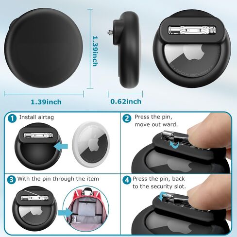 Air Tag Holder for Kids (3 Pack), Airtag Tracker for Kids, AirTag Kids Hidden Case with Pin, Suitable for Kids, Elderly, Clothing, Luggage- Blue, Black, White in Saudi Arabia