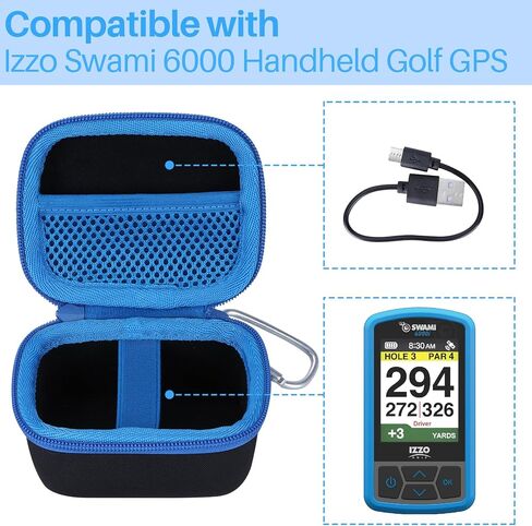 Lebakort Hard Case Compatible with Izzo Swami 6000 Handheld Golf GPS (Black + Blue Case) in Saudi Arabia