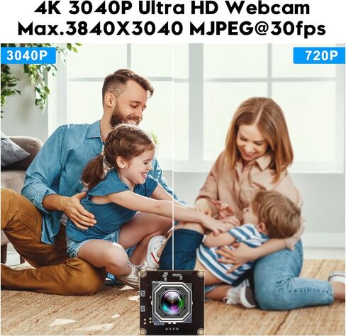 USB Camera Module 4K Autofocus Camera 1080P@120fps High Speed Low Light Camera 12MP Wide Angle No Distortion Lightburn PC Camera for Industrial Inspection Altimeter Microscope 3D Printer in Kuwait