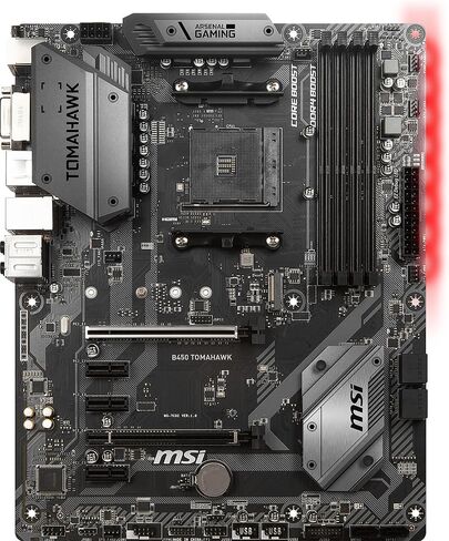 اللوحة الأم MSI Arsenal Gaming AMD Ryzen 2ND والجيل الثالث AM4 M.2 USB 3 DDR4 DVI HDMI Crossfire ATX (B450 TOMAHAWK MAX II) in Kuwait
