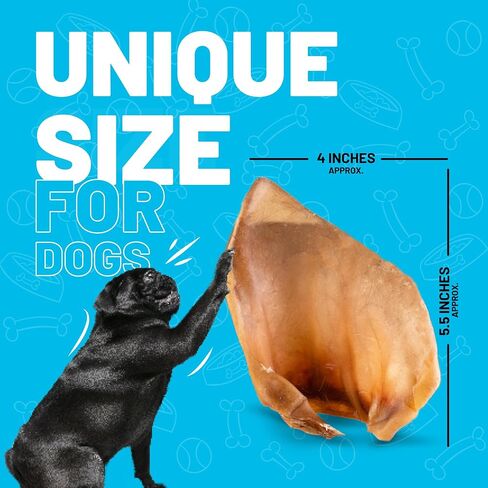 Sitka Farms Pig Ears for Dogs 50 Count - 100% Natural Premium Dog Treats - Single Ingredient Training and Reward - Dental Chews for Large Small and Medium Dogs in Kuwait