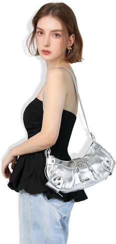 Shoulder Bag for Women - PU Leather Purse Adjustable Strap Hobo Crossbody Handbag with Zipper Closure in Kuwait