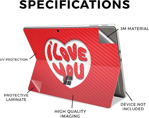 Glossy Glitter Laptop Skin Compatible with Microsoft Surface Pro 11 (2024) - Angelic Love - Premium 3M Vinyl Protective Wrap Decal Cover - Easy to Apply | Crafted in The USA by MightySkins in Saudi Arabia