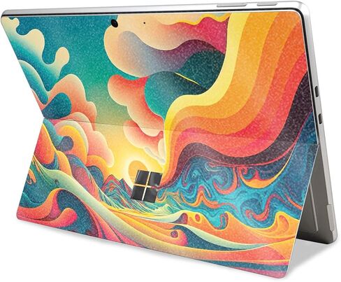 Glossy Glitter Laptop Skin Compatible with Microsoft Surface Pro 11 (2024) - Surreal Sunset - Premium 3M Vinyl Protective Wrap Decal Cover - Easy to Apply | Crafted in The USA by MightySkins in Saudi Arabia