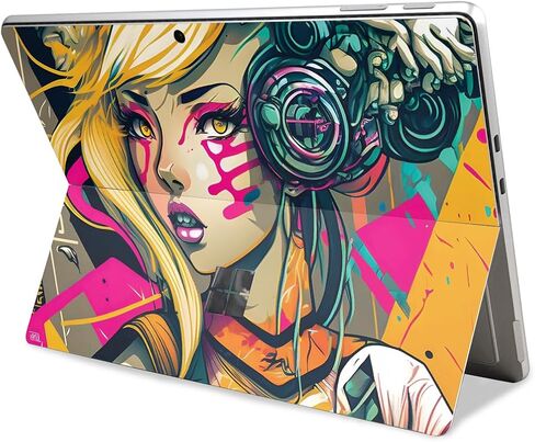 Glossy Glitter Laptop Skin Compatible with Microsoft Surface Pro 11 (2024) - Surreal Sunset - Premium 3M Vinyl Protective Wrap Decal Cover - Easy to Apply | Crafted in The USA by MightySkins in Saudi Arabia