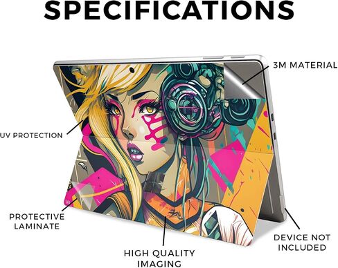 Glossy Glitter Laptop Skin Compatible with Microsoft Surface Pro 11 (2024) - Surreal Sunset - Premium 3M Vinyl Protective Wrap Decal Cover - Easy to Apply | Crafted in The USA by MightySkins in Saudi Arabia