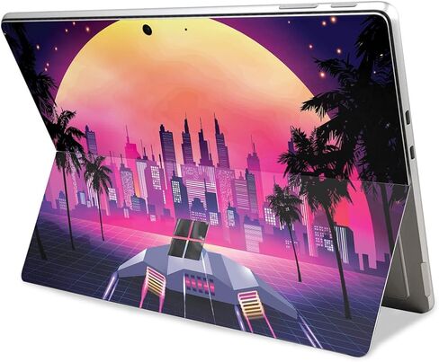 Glossy Glitter Laptop Skin Compatible with Microsoft Surface Pro 11 (2024) - Surreal Sunset - Premium 3M Vinyl Protective Wrap Decal Cover - Easy to Apply | Crafted in The USA by MightySkins in Saudi Arabia