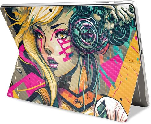 Glossy Glitter Laptop Skin Compatible with Microsoft Surface Pro 11 (2024) - Surreal Sunset - Premium 3M Vinyl Protective Wrap Decal Cover - Easy to Apply | Crafted in The USA by MightySkins in Saudi Arabia