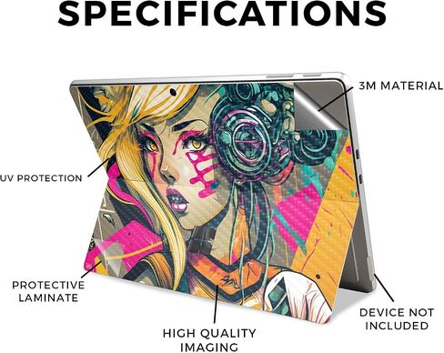 Glossy Glitter Laptop Skin Compatible with Microsoft Surface Pro 11 (2024) - Surreal Sunset - Premium 3M Vinyl Protective Wrap Decal Cover - Easy to Apply | Crafted in The USA by MightySkins in Saudi Arabia