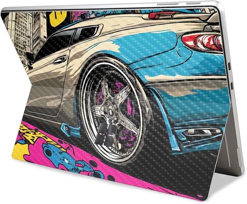 Glossy Glitter Laptop Skin Compatible with Microsoft Surface Pro 11 (2024) - Surreal Sunset - Premium 3M Vinyl Protective Wrap Decal Cover - Easy to Apply | Crafted in The USA by MightySkins in Saudi Arabia