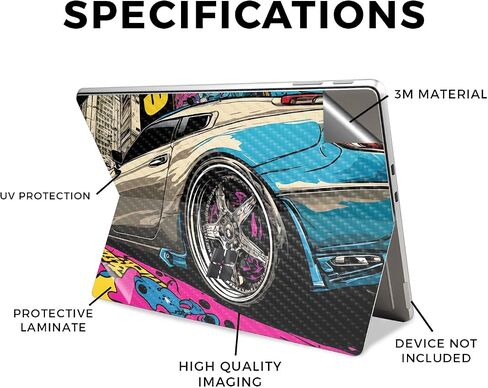 Glossy Glitter Laptop Skin Compatible with Microsoft Surface Pro 11 (2024) - Surreal Sunset - Premium 3M Vinyl Protective Wrap Decal Cover - Easy to Apply | Crafted in The USA by MightySkins in Saudi Arabia