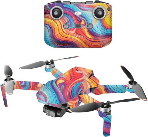 غلاف الطائرة بدون طيار متوافق مع DJI Mavic Mini Drone 2 - أرجواني مغسول - غطاء لاصق واقٍ من الفينيل 3M ممتاز - سهل الاستخدام | صُنع في الولايات المتحدة الأمريكية بواسطة MightySkins in Saudi Arabia