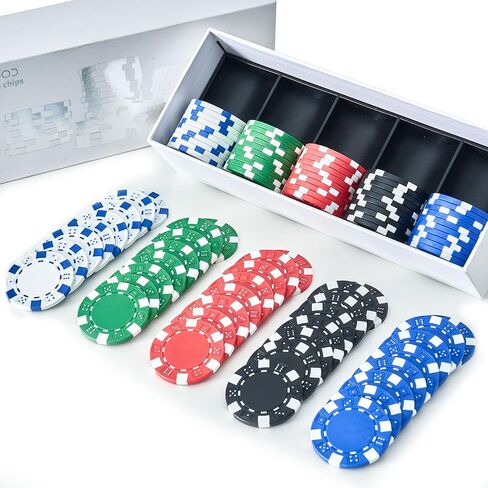 Poker Chips with Numbers,200PCS Poker Chip Set with Aluminum Travel Case,11.5 Gram Poker Set for Texas Holdem and Blackjack Gambling. in Saudi Arabia