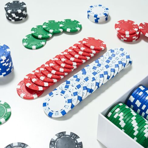 Poker Chips with Numbers,200PCS Poker Chip Set with Aluminum Travel Case,11.5 Gram Poker Set for Texas Holdem and Blackjack Gambling. in Saudi Arabia