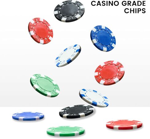 Poker Chips with Numbers,200PCS Poker Chip Set with Aluminum Travel Case,11.5 Gram Poker Set for Texas Holdem and Blackjack Gambling. in Saudi Arabia