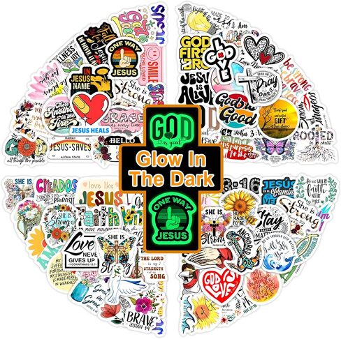 50 Pcs Inspirational Jesus Christ Water Bottle Stickers, Religious Bible Verses Faith Laptop Decals, Kids Teens Adults Waterproof Vinyl Phone Cases Diary Scrapbook Skateboard Luggage in Saudi Arabia