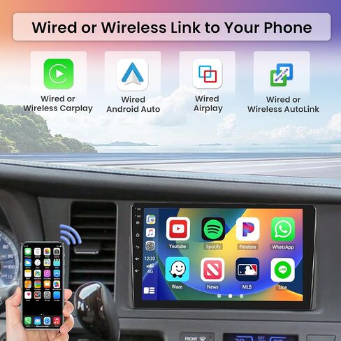 Hikity Android Car Stereo for Toyota Sienna 2015-2018 Radio 2+64GB 9 بوصة تعمل باللمس راديو السيارة اللاسلكي Carplay Android Auto Support GPS Navigation WiFi Bluetooth FM EQ كاميرا احتياطية in Saudi Arabia