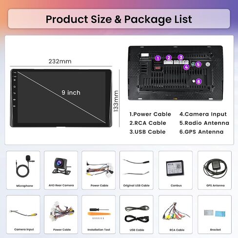 Hikity Android Car Stereo for Toyota Sienna 2015-2018 Radio 2+64GB 9 بوصة تعمل باللمس راديو السيارة اللاسلكي Carplay Android Auto Support GPS Navigation WiFi Bluetooth FM EQ كاميرا احتياطية in Saudi Arabia