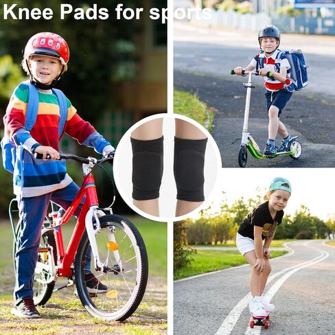 4 Pcs Kids Knee Pads for Football Basketball, Soft Cycling Knee Pad for Mountain Bike Boys, Knitted Kneepad for Dancers, Padded Knee Cushion for Roller Skating Climbing Girls (Pink, Gray, XS 4-7) in Saudi Arabia