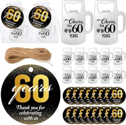 هافاويش 25 مجموعة من هدايا عيد الميلاد الخمسين للضيوف، فتاحة زجاجات على شكل بيرة، فتاحة زجاجات لعمر 50 عامًا مع أكياس أورجانزا لبطاقات الشكر وحبل من القنب، هدايا لحفلات الذكرى السنوية الخمسين للضيوف in Kuwait