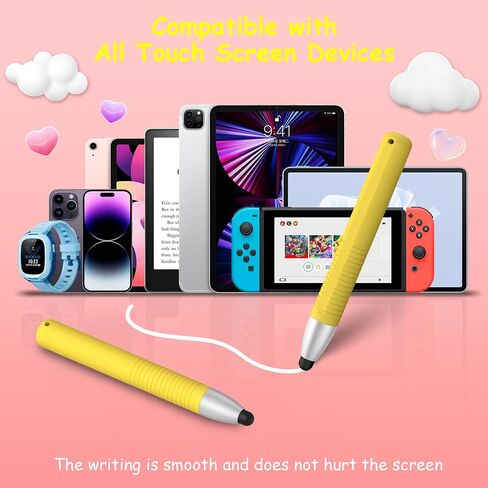 Kid-Friendly Stylus Pens for Touch Screens, Kid Tablet Stylus Pen Universal Children's Crayon Stylus Pen Compatible with Samsung, Kindle, iPad, iPhone, Android, Microsoft, Blue in Kuwait