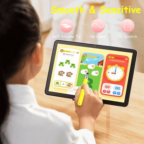 Kid-Friendly Stylus Pens for Touch Screens, Kid Tablet Stylus Pen Universal Children's Crayon Stylus Pen Compatible with Samsung, Kindle, iPad, iPhone, Android, Microsoft, Blue in Kuwait