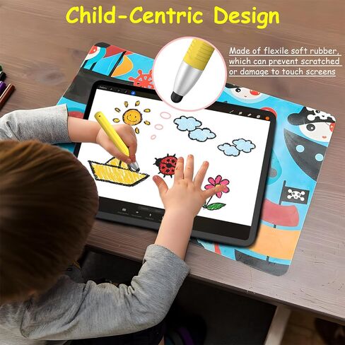 Kid-Friendly Stylus Pens for Touch Screens, Kid Tablet Stylus Pen Universal Children's Crayon Stylus Pen Compatible with Samsung, Kindle, iPad, iPhone, Android, Microsoft, Blue in Kuwait