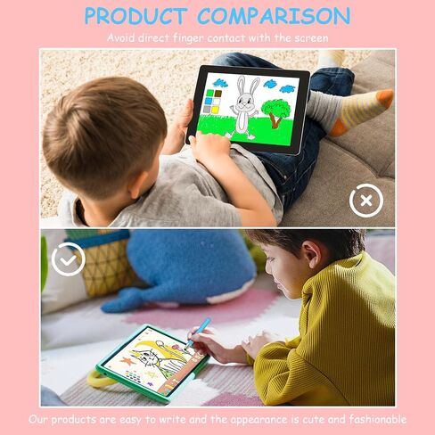 Kid-Friendly Stylus Pens for Touch Screens, Kid Tablet Stylus Pen Universal Children's Crayon Stylus Pen Compatible with Samsung, Kindle, iPad, iPhone, Android, Microsoft, Blue in Kuwait