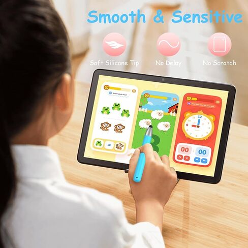 Kid-Friendly Stylus Pens for Touch Screens, Kid Tablet Stylus Pen Universal Children's Crayon Stylus Pen Compatible with Samsung, Kindle, iPad, iPhone, Android, Microsoft, Blue in Kuwait