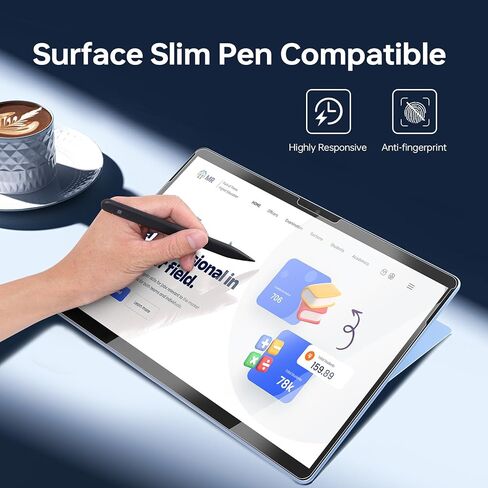 Omnpak 2 واقي شاشة لجهاز Surface Pro 11 2024/Microsoft Surface Pro 9/Surface Pro 10 13 بوصة، زجاج مقسى 9H، يدعم قلم السطح in Kuwait