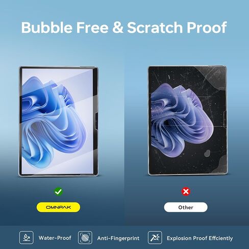 Omnpak 2 واقي شاشة لجهاز Surface Pro 11 2024/Microsoft Surface Pro 9/Surface Pro 10 13 بوصة، زجاج مقسى 9H، يدعم قلم السطح in Kuwait