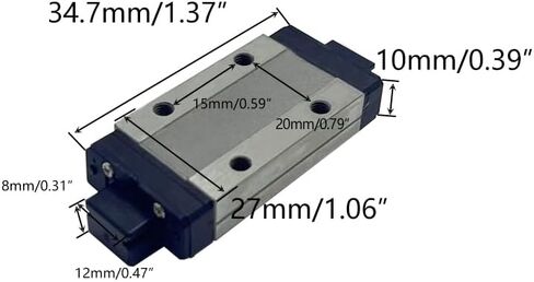 MGN9H 400mm Linear Guide Rail，34.7mm 2pcs Linear Motion Guides ，MGN9H Linear guiderail with Slide Block，Block Bearing for Linear Guide Rail，Applied to Automation Equipment, Medical Devices, etc. in Saudi Arabia