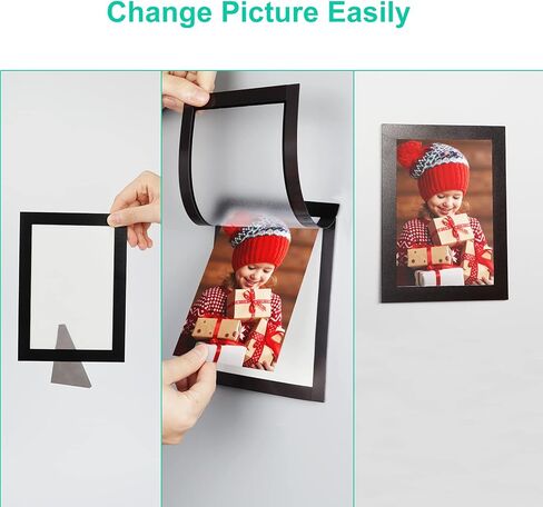 CRUGLA 8x10 Magnetic Picture Frames for Refrigerator, 10x8 Magnetic Sheet with Self Adhesive Backing, 8 by 10 Magnet Photo Frame with 3M Adhesive Pad for Glass Window Door Cubicle Tile Wall, 18 Packs in Kuwait