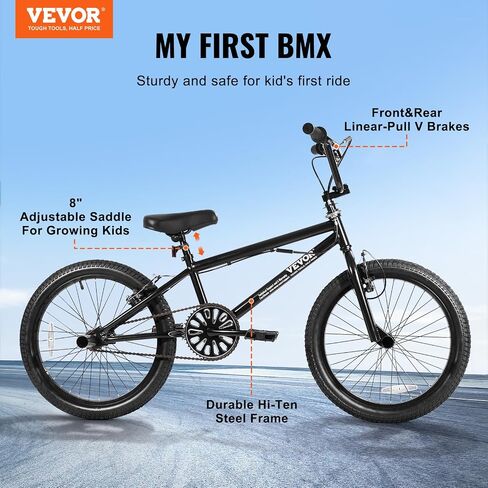 VEVOR BMX Bike, 20-Inch Wheel Freestyle Bike, BMX Race Bike with 360° Rotor and 4 Pegs, Beginner-Level BMX to Advanced Riders, BMX Bicycles for Teen Adult Men Women, Lightweight Aluminum Alloy Frame in Saudi Arabia