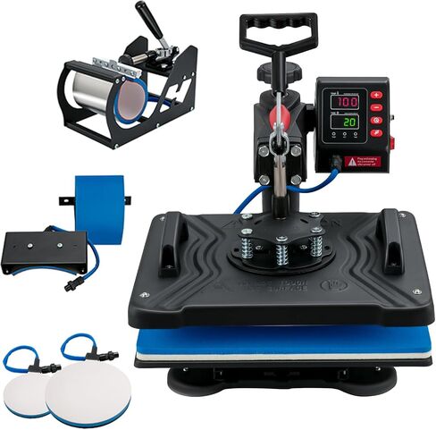 VEVOR 15x15 Heat Press Machine 2 in 1 for T Shirts and Hats, Swing Away T Shirt Press Machine, Professional Heat Press for Sublimation, Vinyl, Heat Transfer Projects in Saudi Arabia