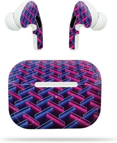 Headphone Skin Compatible with Apple AirPods Pro - Neon Diamond - Premium 3M Vinyl Protective Wrap Decal Cover - Easy to Apply | Crafted in The USA by MightySkins in Saudi Arabia