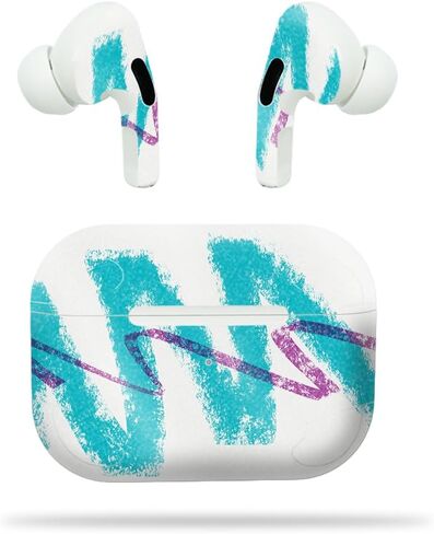 Headphone Skin Compatible with Apple AirPods Pro - Neon Diamond - Premium 3M Vinyl Protective Wrap Decal Cover - Easy to Apply | Crafted in The USA by MightySkins in Saudi Arabia