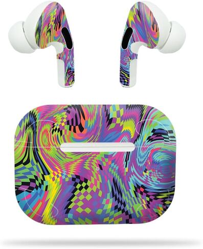 Headphone Skin Compatible with Apple AirPods Pro - Neon Diamond - Premium 3M Vinyl Protective Wrap Decal Cover - Easy to Apply | Crafted in The USA by MightySkins in Saudi Arabia