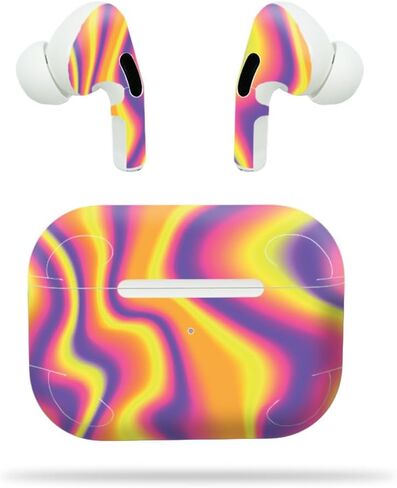 Headphone Skin Compatible with Apple AirPods Pro - Neon Diamond - Premium 3M Vinyl Protective Wrap Decal Cover - Easy to Apply | Crafted in The USA by MightySkins in Saudi Arabia