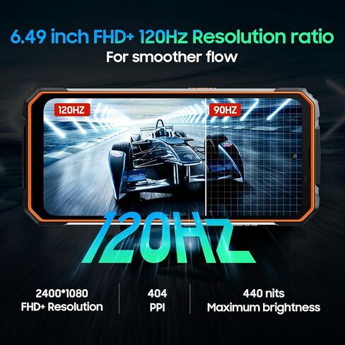 هاتف ذكي متين Blackview BV8100، Android 14، مصابيح يدوية مزدوجة، شاشة 6.5 بوصة FHD+ 120 هرتز، MTK G99 24 جيجابايت رام + 256 جيجابايت SD 2 تيرابايت هاتف متين، 8800 مللي أمبير + 45 وات هواتف أندرويد، كاميرا 50 ميجابكسل + 32 ميجابكسل، بصمة الإصبع/NFC in Kuwait