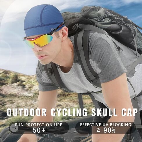 Bandanas Skull Caps for Men, Women Skull Cap Helmet Liner, Summer Cycling Hat, Durags for Men, Motorcycle Bandana Sweat Wicking Dew Rags for Sport Travel Running Fitness (Black) in Kuwait