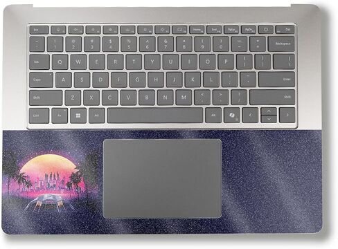 Glossy Glitter Laptop Skin Compatible with Surface Laptop 7 13.8" (2024) - Synthwave Starship - Premium 3M Vinyl Protective Wrap Decal Cover - Easy to Apply | Crafted in The USA by MightySkins in Saudi Arabia